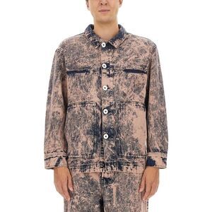 ETUDES STUDIO Men's Washed Denim Trucker Jacket Men PINK Outerwear